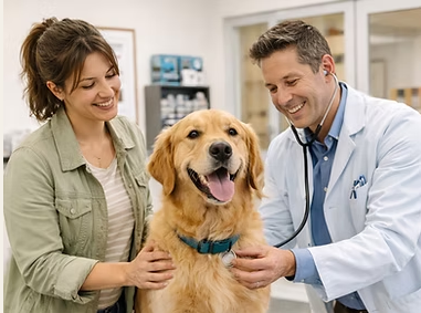 Pet receiving veterinary care